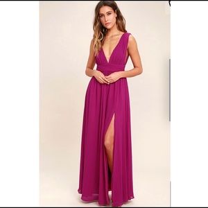 NWT Lulu’s heavenly hues magenta maxi dress